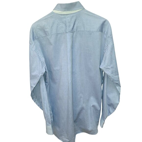 VTG Tommy Hilfiger Mens Button-Down Blue Shirt 16 1/2 34-35 - Picture 4 of 6